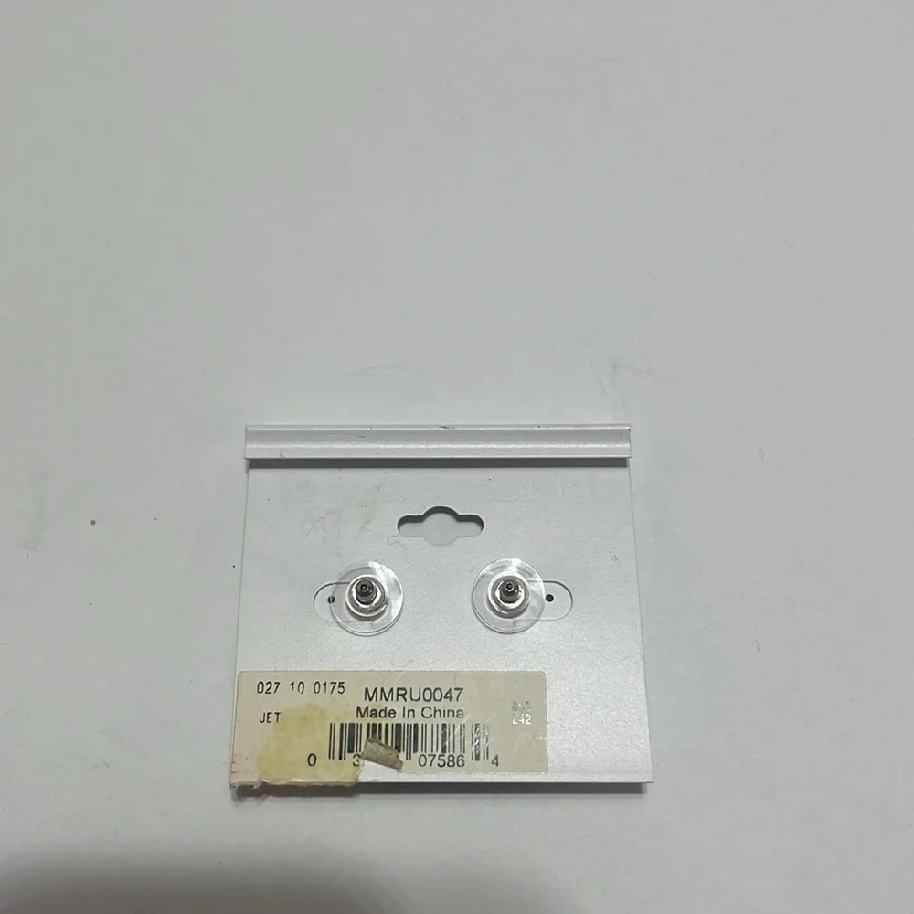 Marcella by Monet Black with Silver Tone Stud Earrings